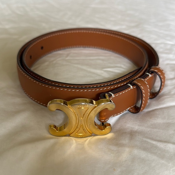 Celine TRIOMPHE BELT IN NATURAL CALFSKIN 75 - Picture 5 of 12